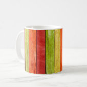 farbige Holzstruktur, 3D-Abbildung3d, abstrakte Kaffeetasse (Vorderseite Links)