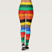 Farbige Hoops und Streifen Regenbogen Leggings (Rückseite)