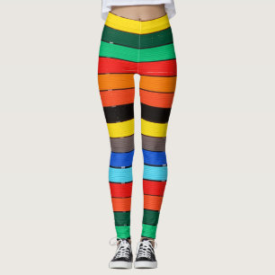 Farbige Hoops und Streifen Regenbogen Leggings