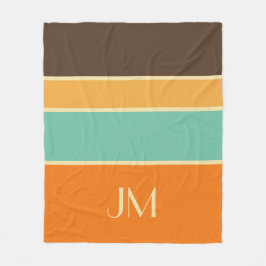 Farbige horizontale Linien im Retrostil Fleecedecke