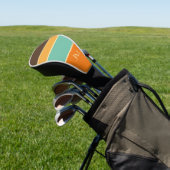 Farbige horizontale Linien im Retrostil Golf Headcover (In SItu)