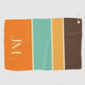 Farbige horizontale Linien im Retrostil Golfhandtuch (Horizontal)