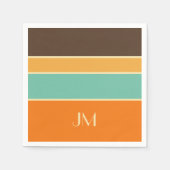 Farbige horizontale Linien im Retrostil Serviette (Vorderseite)