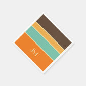 Farbige horizontale Linien im Retrostil Serviette (Ecke)