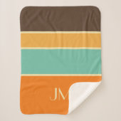 Farbige horizontale Linien im Retrostil Sherpadecke (Vorderseite)