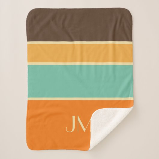 Farbige horizontale Linien im Retrostil Sherpadecke (Vorderseite)