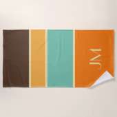 Farbige horizontale Linien im Retrostil Strandtuch (Vorderseite)