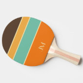 Farbige horizontale Linien im Retrostil Tischtennis Schläger (Seitenansicht)