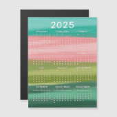 Farbige horizontale Pinselstriche 2025 Magneteinladung (Vorne/Hinten)