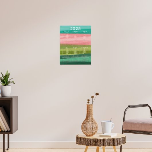 Farbige horizontale Pinselstriche 2025 Poster (Wohnzimmer 3)