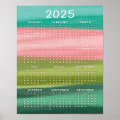 Farbige horizontale Pinselstriche 2025 Poster (Vorne)