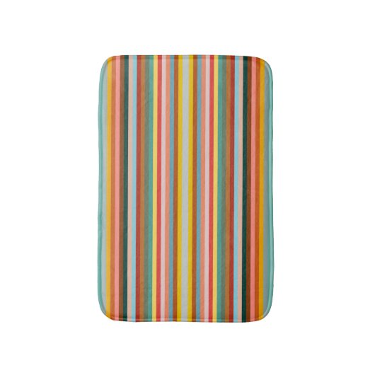 Farbige horizontale Retrostreifen Badematte (Vorderseite Vertikal)