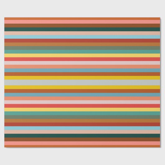 Farbige horizontale Retrostreifen Geschenkpapier (Flach)