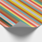 Farbige horizontale Retrostreifen Geschenkpapier (Ecke)