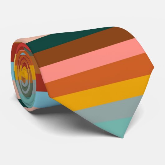Farbige horizontale Retrostreifen Krawatte (Gerollt)