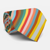 Farbige horizontale Retrostreifen Krawatte (Gerollt)