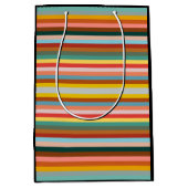 Farbige horizontale Retrostreifen Mittlere Geschenktüte (Vorderseite)