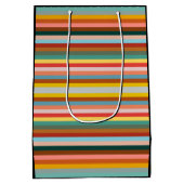 Farbige horizontale Retrostreifen Mittlere Geschenktüte (Rückseite)