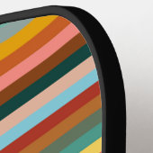 Farbige horizontale Retrostreifen Pickleball Schläger (Linke Seite)