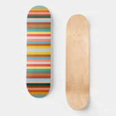 Farbige horizontale Retrostreifen Skateboard (Vorderseite)