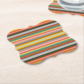 Farbige horizontale Retrostreifen Untersetzer (angewinkelt)