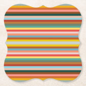 Farbige horizontale Retrostreifen Untersetzer (Vorderseite)