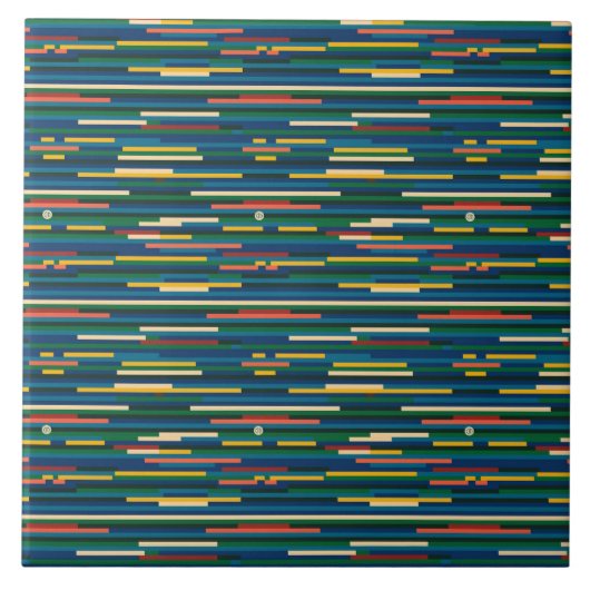 Farbige horizontale Streifen abstrakte Kunst Fliese (Vorderseite)