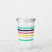 Farbige horizontale Streifen Acryltrinkbecher (Vorderseite)