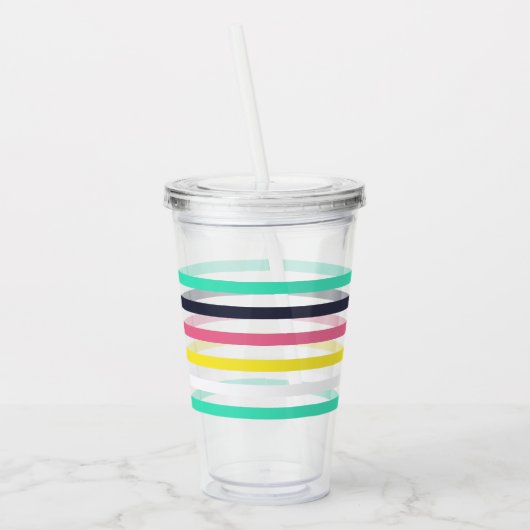Farbige horizontale Streifen Acryltrinkbecher (Links)