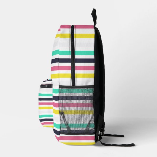 Farbige horizontale Streifen Bedruckter Rucksack (Rechts)