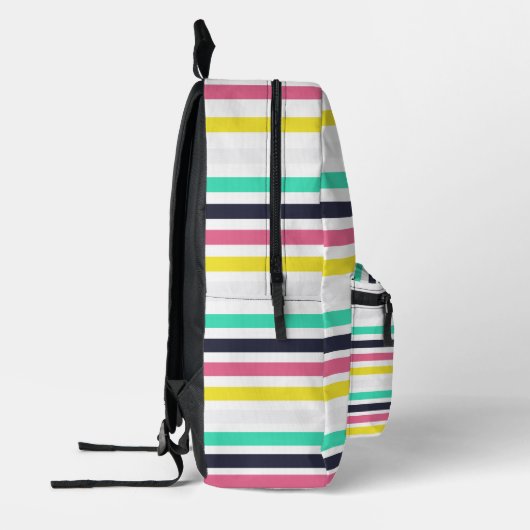 Farbige horizontale Streifen Bedruckter Rucksack (Links)