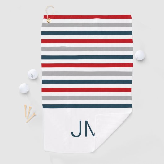 Farbige horizontale Streifen Golfhandtuch (Insitu)