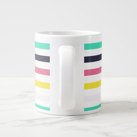 Farbige horizontale Streifen Jumbo-Tasse (Rückseite)