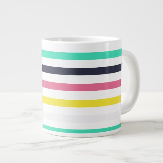 Farbige horizontale Streifen Jumbo-Tasse (Vorderseite Rechts)