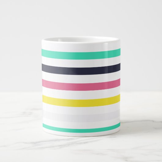 Farbige horizontale Streifen Jumbo-Tasse (Vorderseite)