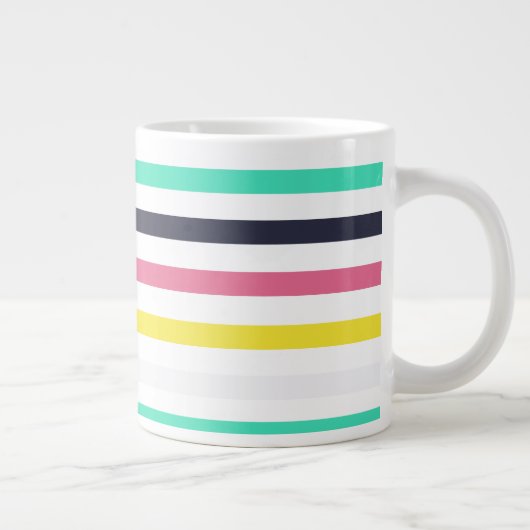 Farbige horizontale Streifen Jumbo-Tasse (Rechts)