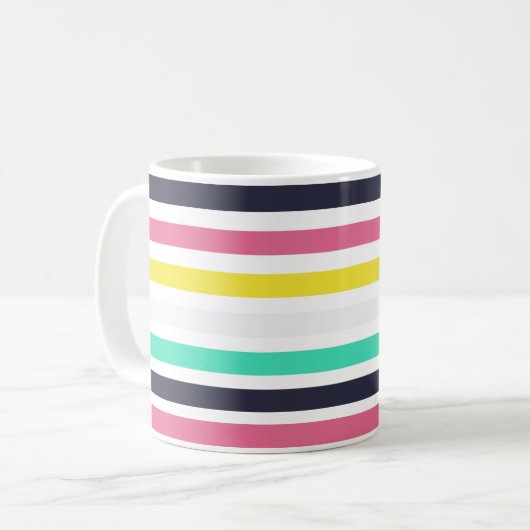 Farbige horizontale Streifen Kaffeetasse (Vorderseite Links)