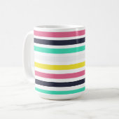 Farbige horizontale Streifen Kaffeetasse (Vorderseite Links)
