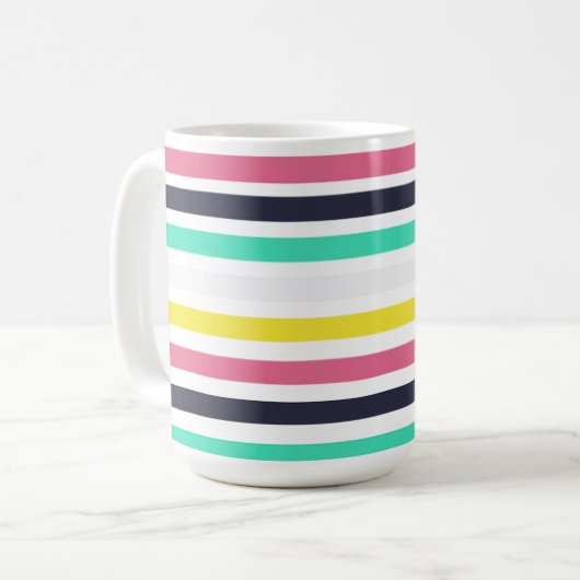 Farbige horizontale Streifen Kaffeetasse (Vorderseite Links)