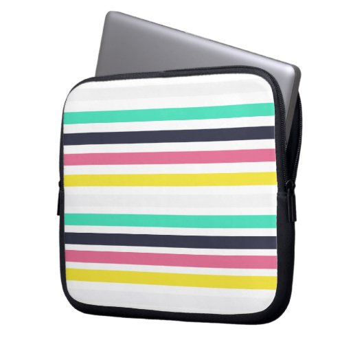 Farbige horizontale Streifen Laptopschutzhülle (Vorderseite Links)