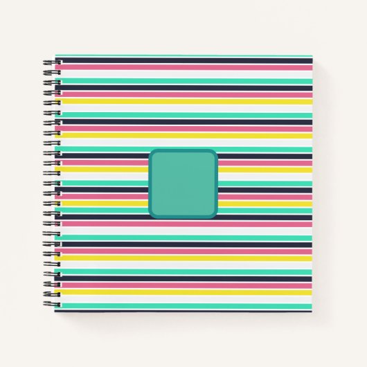 Farbige horizontale Streifen Notizblock (Vorderseite)