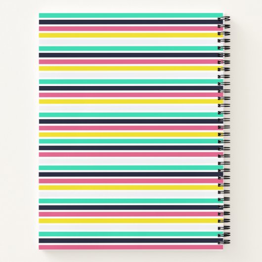 Farbige horizontale Streifen Notizblock (Rückseite)