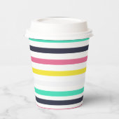 Farbige horizontale Streifen Pappbecher (Links)