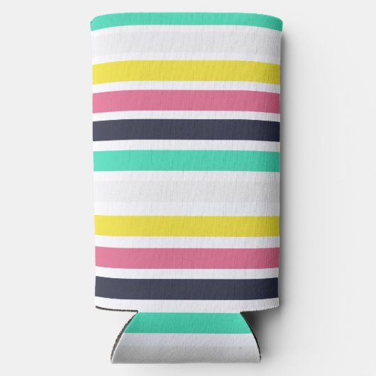 Farbige horizontale Streifen Selters Dosenkühler (Rückseite)