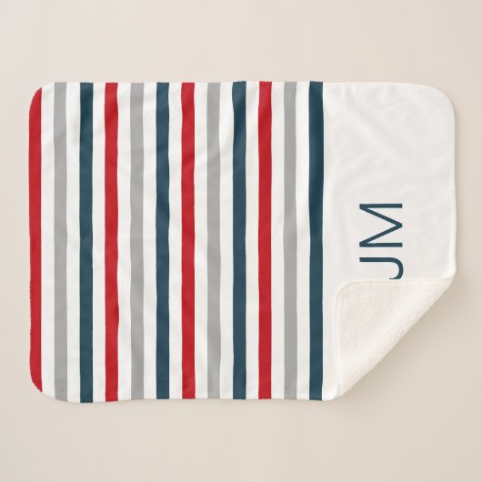 Farbige horizontale Streifen Sherpadecke (Vorderseite (Horizontal))