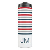 Farbige horizontale Streifen Thermosbecher (Vorderseite)