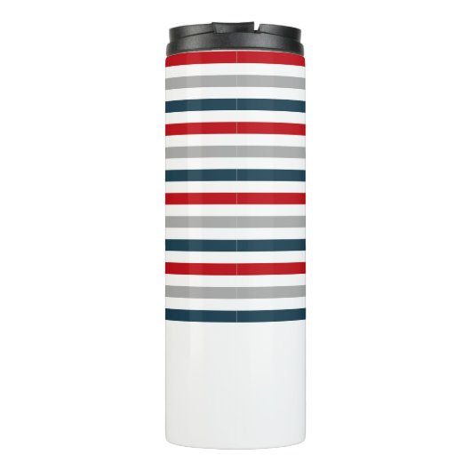 Farbige horizontale Streifen Thermosbecher (Rückseite)