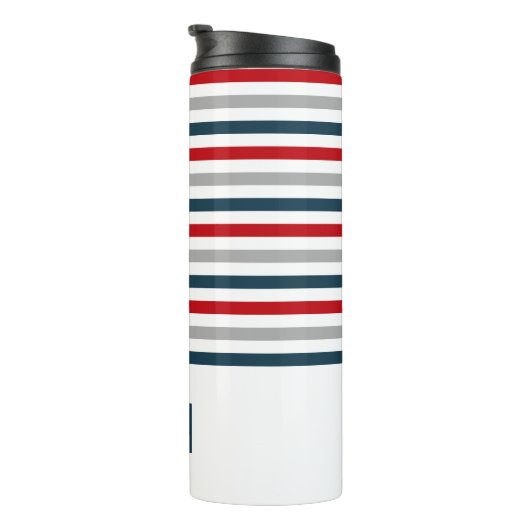 Farbige horizontale Streifen Thermosbecher (Nach rechts gedreht)