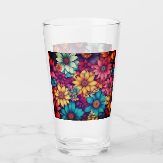 Farbige Hübsche Abstrakte Blume Glas (Rückseite)