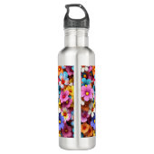 Farbige Hübsche Blume Muster-20240 Edelstahlflasche (Rückseite)